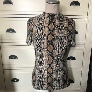 Snake Print Short Sleeve Top